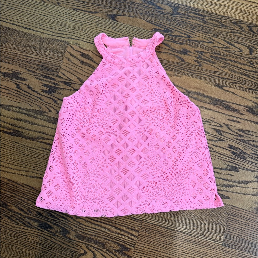 Lilly Pulitzer Pink Embellished High Low Tank Top